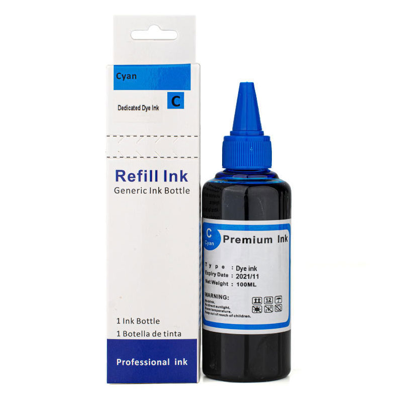 Universal Refill Dye Ink Cyan, 100 ml