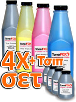 Complete Refill Kit with 4 Toner +4chips for OKI ES 6410dn