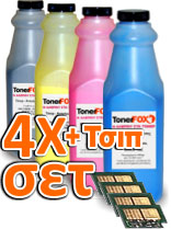 Ricarica Toner SET-4 colori +4Chip per Tally Genicom T-8024