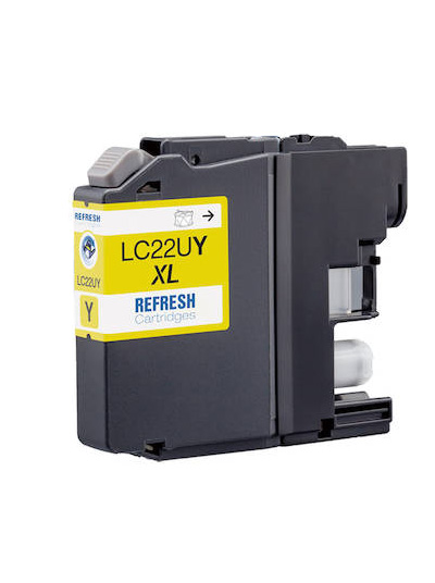 Ink Cartridge Yellow compatible for Brother LC22UY, 1.200 pages