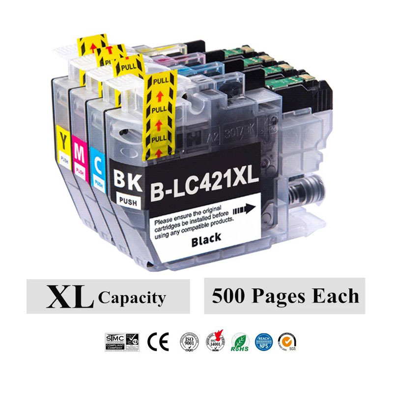 Ink Cartridge Set-4 compatible for Brother LC-421XLVAL C/M/Y/BK