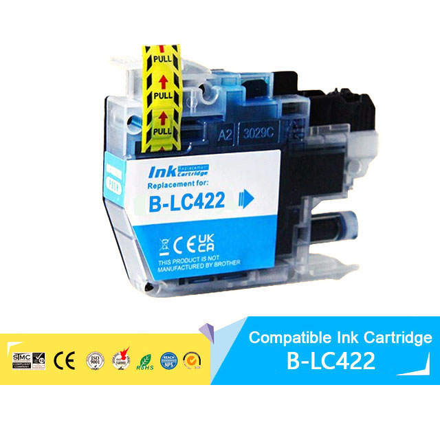 Ink Cartridge Cyan compatible for Brother LC-422C, 550 pages