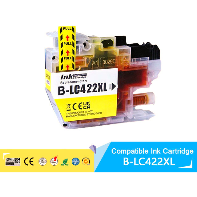 Tintenpatrone Gelb kompatibel für Brother LC-422XLY, 1.500 seiten