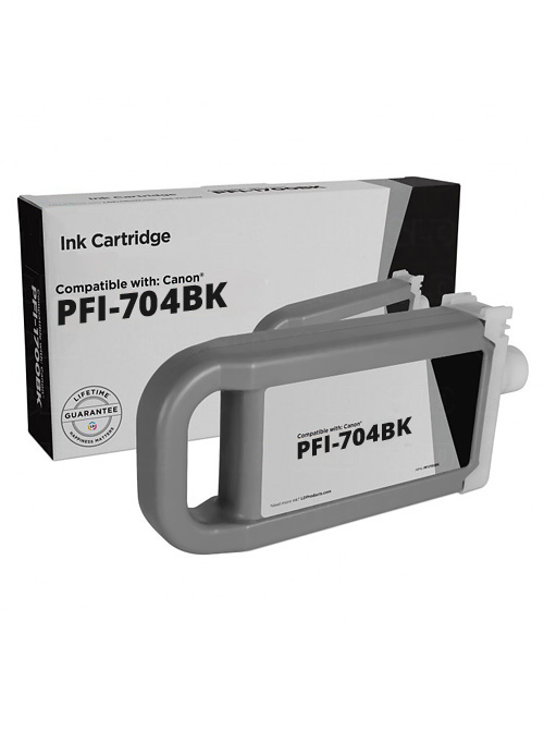 Tintenpatrone Schwarz kompatibel für Canon PFI-704BK / 3861B005, 700 ml