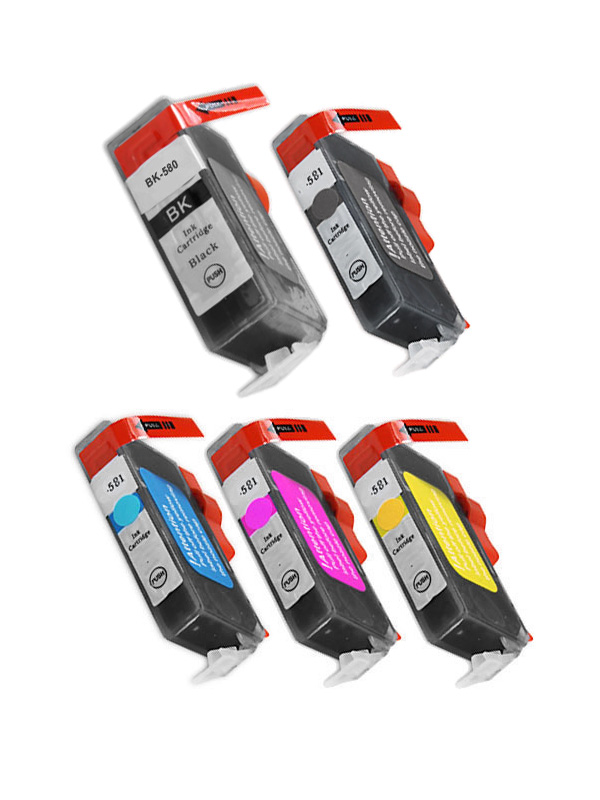 Cartucce di inchiostro SET-5 colori compatibile per Canon PGI-580PGBK/CLI-581BK/C/M/Y/ Multipack