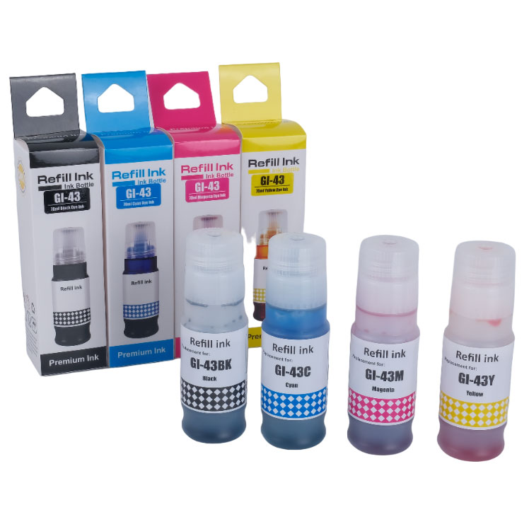 Φιάλες Μελάνια ΣΕΤ-4 χρώματα Συμβατά με Canon GI-43, Multipack