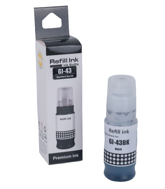 Φιάλη Μελάνι Μαύρο Συμβατή με Canon GI-43BK / 4698C001, 70 ml