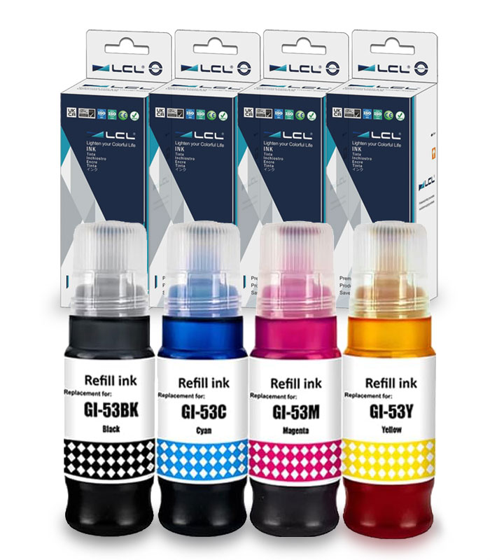 Φιάλες Μελάνια ΣΕΤ-4 χρώματα Συμβατά με Canon GI-53, Multipack, 60ml