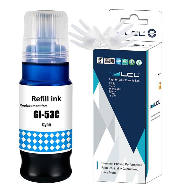 Φιάλη Μελάνι Γαλάζιο Συμβατή με Canon GI-53C / 4673C001, 60 ml