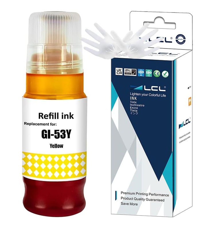 Φιάλη Μελάνι Κίτρινο Συμβατή με Canon GI-53Y / 4690C001, 60 ml