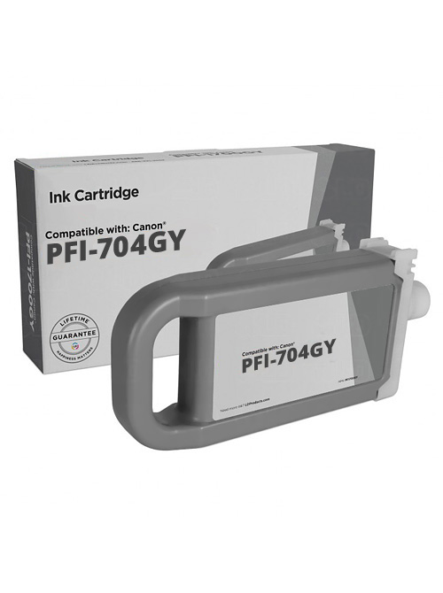 Cartuccia di inchiostro Grigio compatibile per Canon PFI-704GY / 3870B005, 700 ml