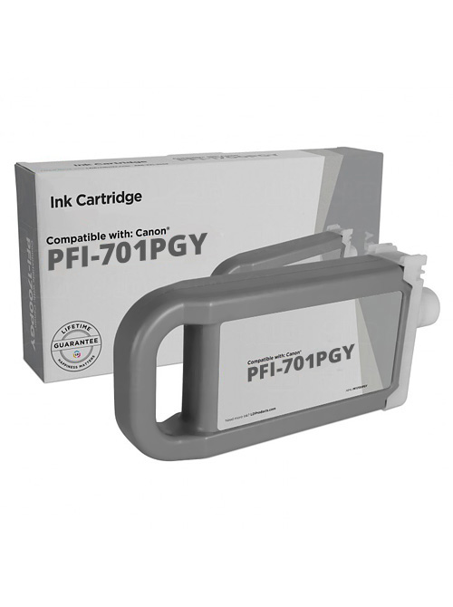 Ink Cartridge Photo Gray compatible for Canon PFI-701PGY / 0910B001, 700 ml
