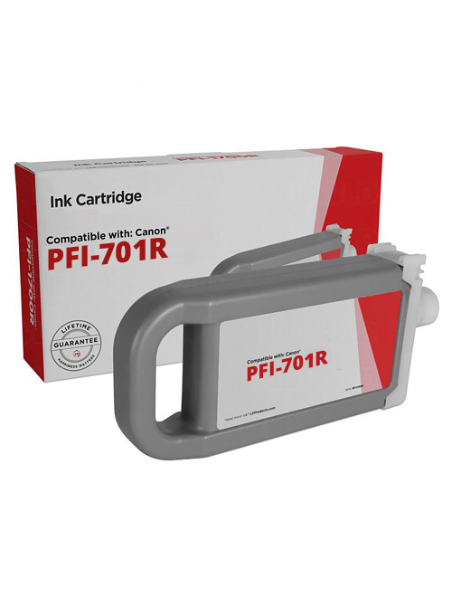 Ink Cartridge Red compatible for Canon PFI-701R / 0906B001, 700 ml