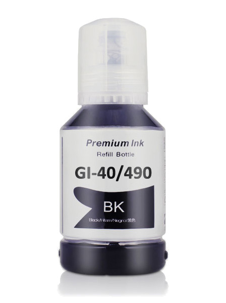 Φιάλη Μελάνι Μαύρο Συμβατή με Canon GI-40, GI-490BK, 135 ml