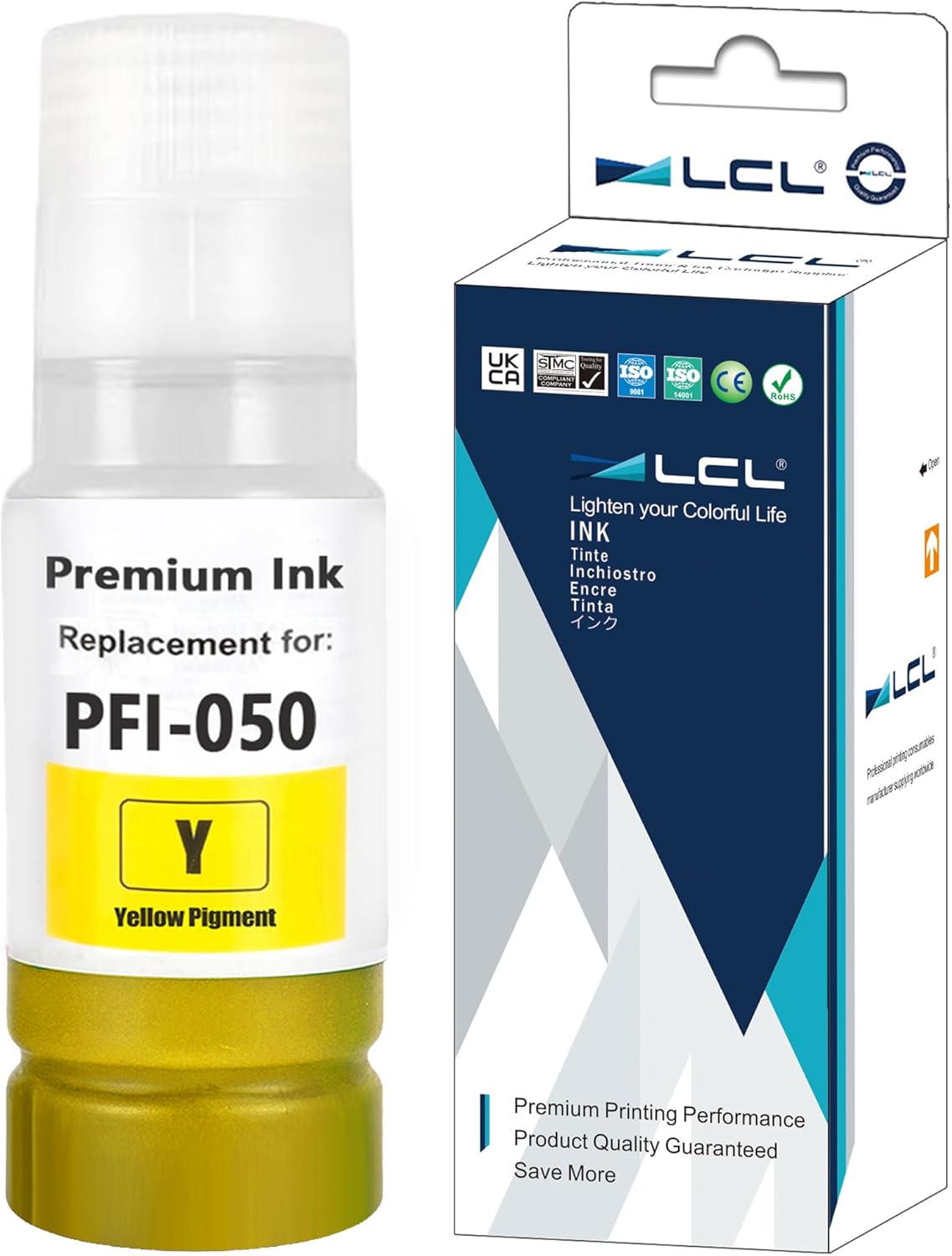 Φιάλη Μελάνι Κίτρινο Συμβατή με Canon PFI-050Y / 5701C001, 70 ml