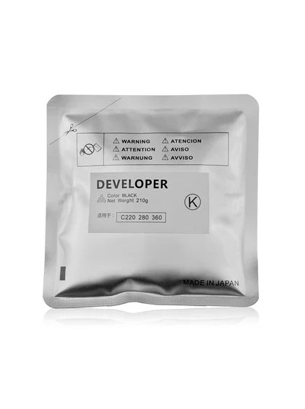 Developer Materiale Nero Compatibile per Konica Minolta Bizhub C220/C224/C280/C284/C360/C364, DV311, DV512