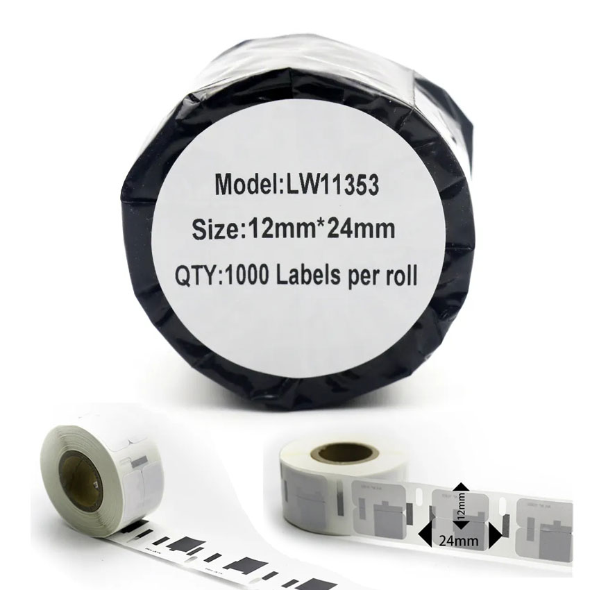 Roll Labels Compatible for Dymo 11353 / S0722530 (12mmx24mm, 1000 Labels White)
