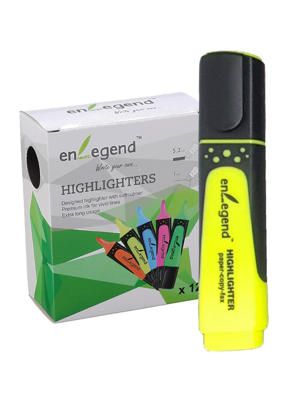 Textmarker Highlighter Markierungsstift EnLegend 1-5mm Gelb