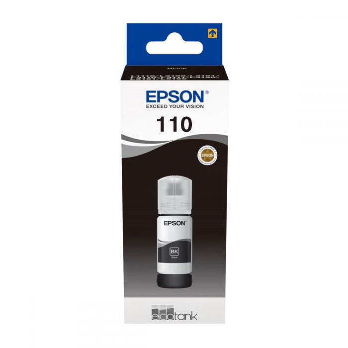 Original Φιάλη Μελάνι Μαύρο Epson EcoTank 110 / C13T03P14A, 120 ml