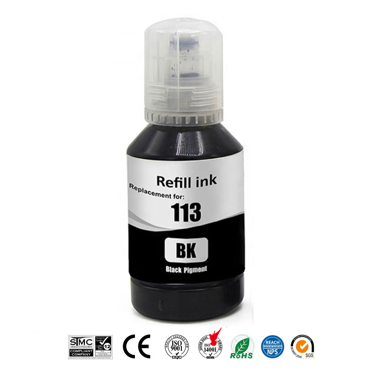 Φιάλη Μελάνι Μαύρο Pigment, Συμβατή με Epson EcoTank 113 / C13T06B140, 7.500 σελ.