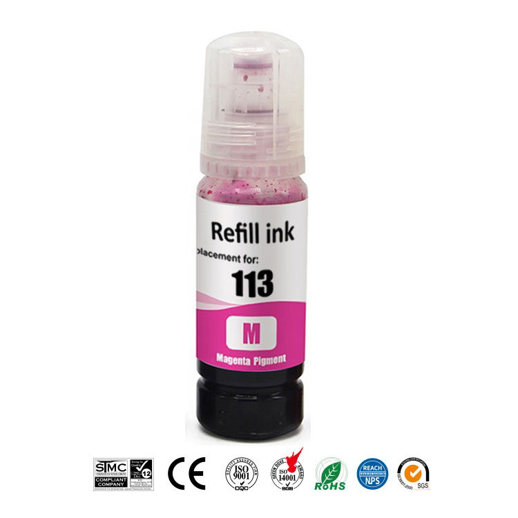 Ink Bottle Magenta Pigment, compatible for Epson EcoTank 113 / C13T06B340, 6.000 pages