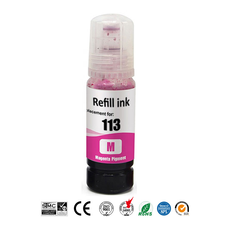 Φιάλη Μελάνι Ματζέντα Pigment, Συμβατή με Epson EcoTank 113 / C13T06B340, 6.000 σελ.