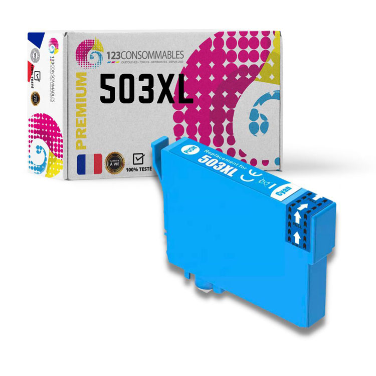 Cartuccia di inchiostro Ciano compatibile per Epson 503XL / C13T09R24010, 470 pagine