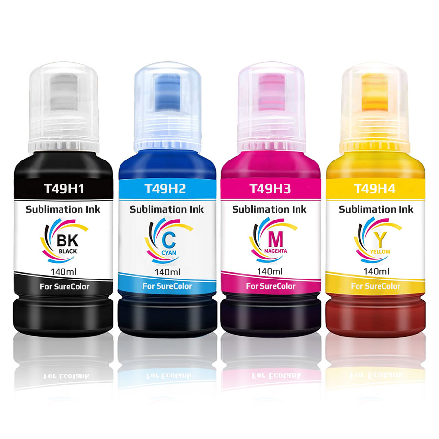 Sublimationstinten Set-4 kompatibel für Epson SureColor, EcoTank, Workforce, 140 ml