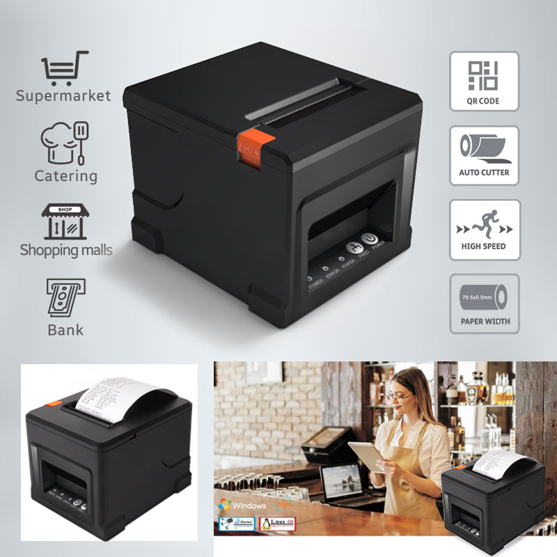 Thermischer Bondrucker für Kassenbons und POS, FX8360, 80mm, USB+LAN