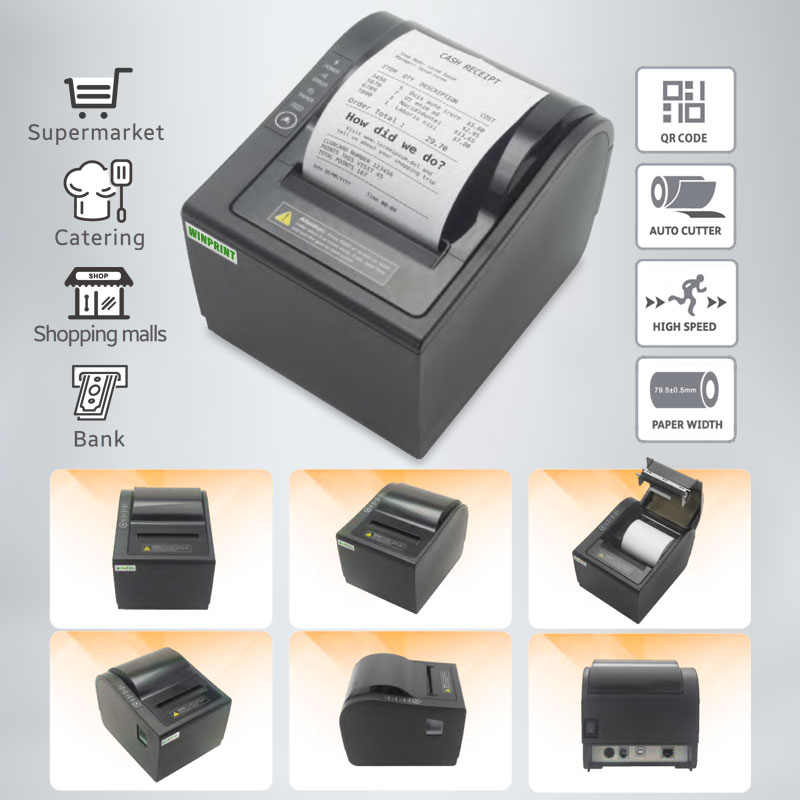 Thermal Receipt Printer for Cash and POS, FX80T, FX-A1w, 80mm, USB+LAN+WiFi