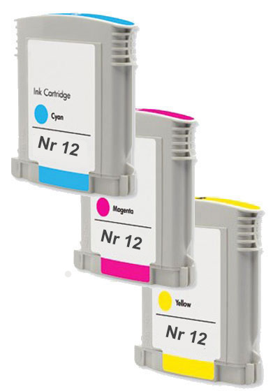 Cartucce di inchiostro SET-3 colori compatibile per HP Nr 12