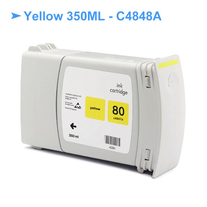 Tintenpatrone Gelb kompatibel für HP 80 / C4848A, HC 4.400 seiten