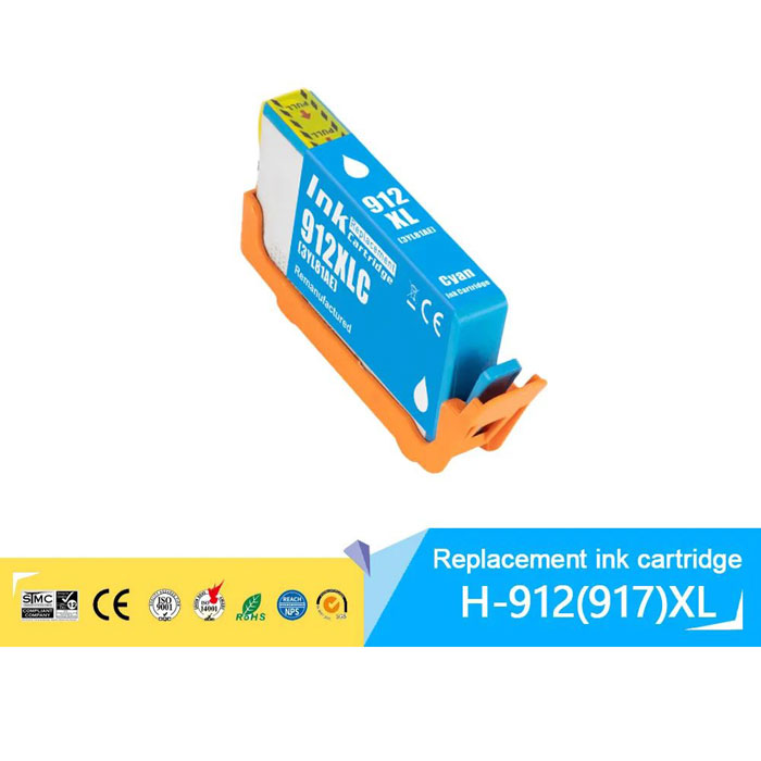 Ink Cartridge Cyan compatible for HP 912XL / 3YL81AE, 825 pages