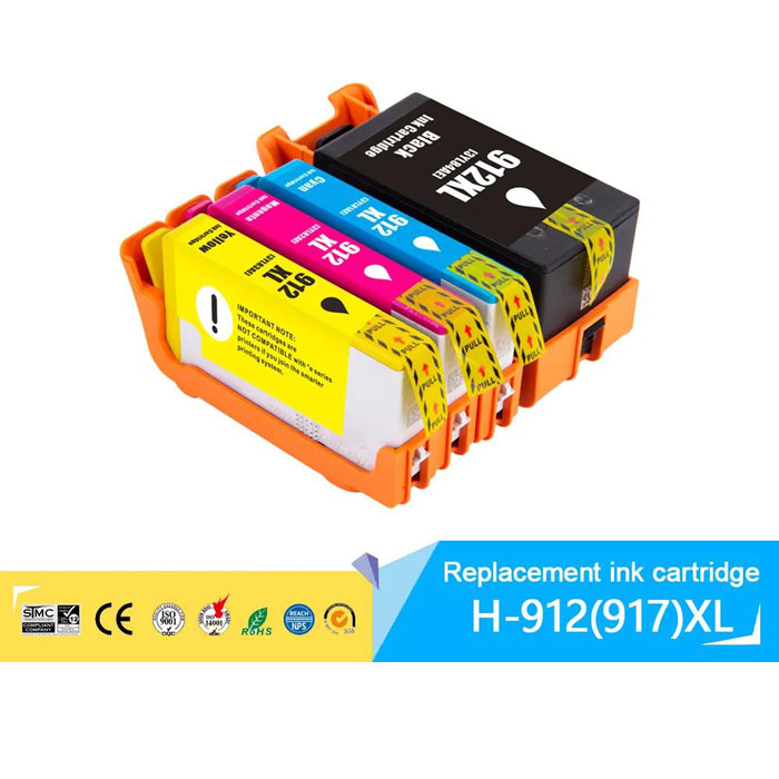 Tintenpatronen Set-4 kompatibel für HP Nr 903XL, Cyan, Magenta, Yellow, Black 907XL