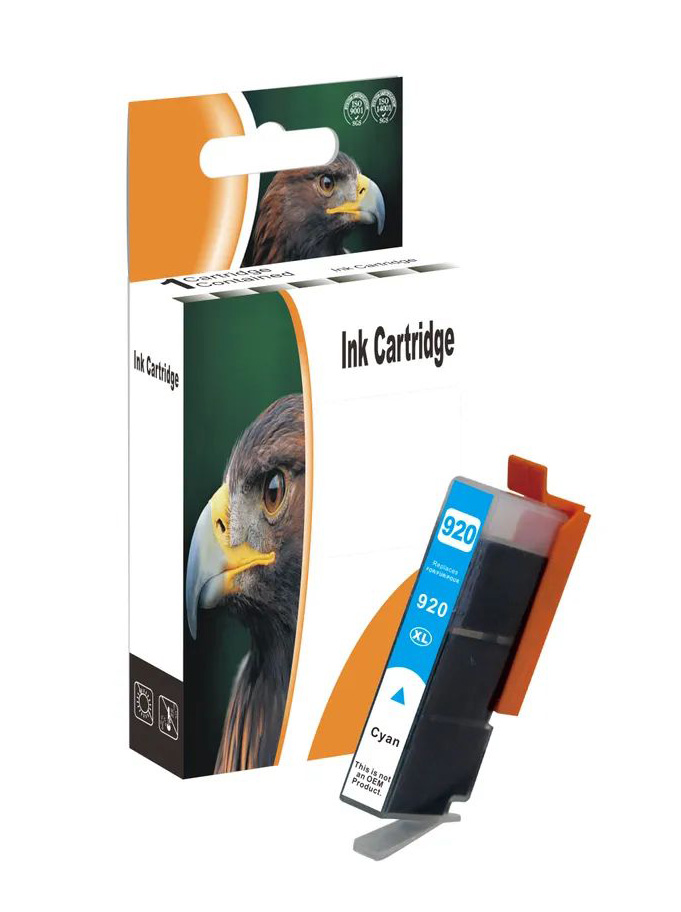 Ink Cartridge Cyan compatible with chip for HP Nr 920XL, CD972AE, 750 pages