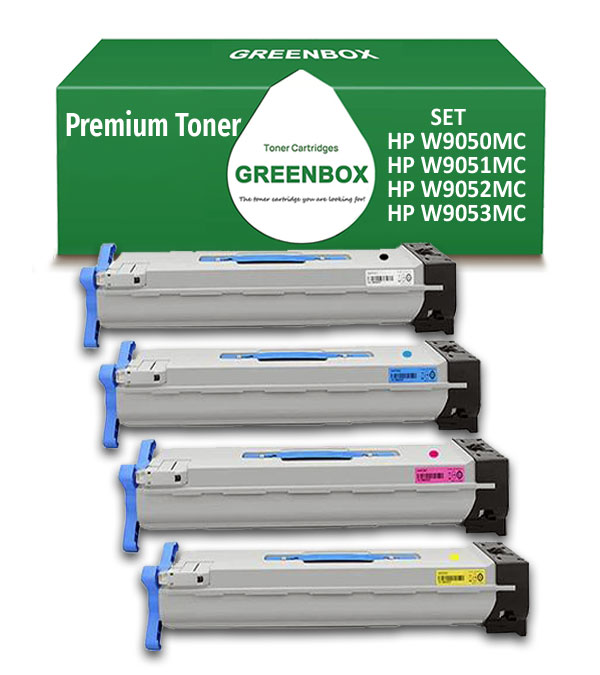 Set 4 Toner alternativi per HP Color Laserjet Managed Flow, MFP E87640, E87655, W9050MC, W9051MC, W9052MC, W9053MC