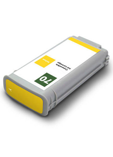 Tintenpatrone Gelb kompatibel für HP C9454A / Nr. 70, 130 ml