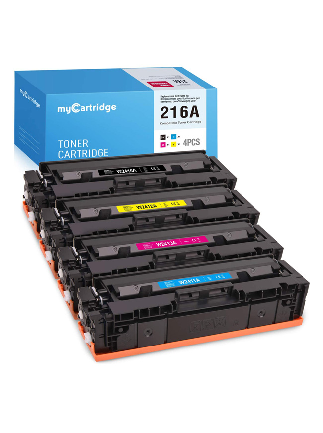 Set 4 Toner alternativi per HP ColorLaser Pro M155, M180, M182, M183, 216A (senza chip)