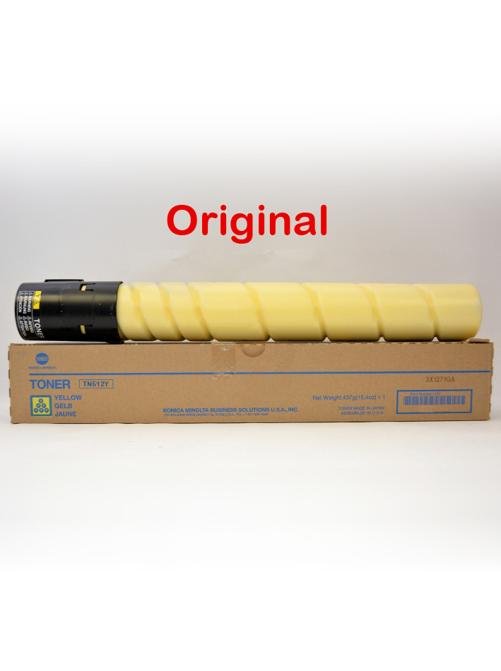 Original Toner Yellow Minolta Bizhub C454, C554, TN512Y, A33K252, 35.000 pages
