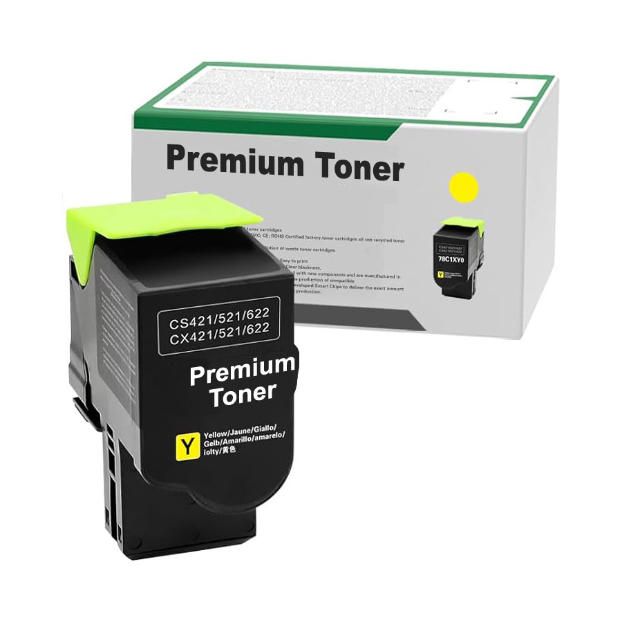 Toner Yellow Compatible for Lexmark CS421/CS521/CX421/CX522/CX625, 78C20Y0, 1.400 pages