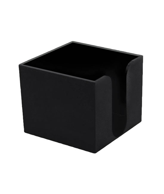 Note Cube holder empty plastic Black