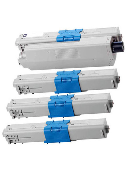 Set 4 Toner Compatible for OKI C532 DN, C542 DN, MC563 DN, MC573 DN, High Capacity