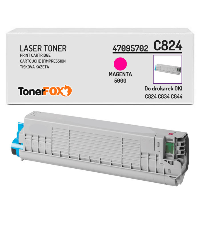 Toner alternativo Magenta per OKI C824, C834, C844, 47095702, 5.000 pagine