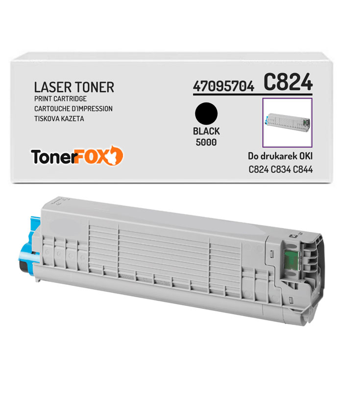 Alternativ-Toner Schwarz für OKI C824, C834, C844, 47095704, 5.000 seiten